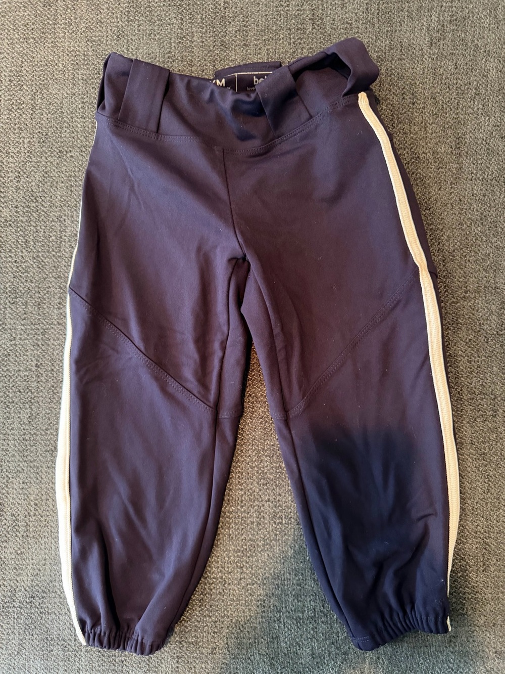 Bellalete Navy Softball Pants with White Side Stripe
